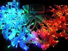 Светодиодный занавес 2x2м. 240 разноцветных диодов, прозрачный пвх - C3 240L4F-RGB